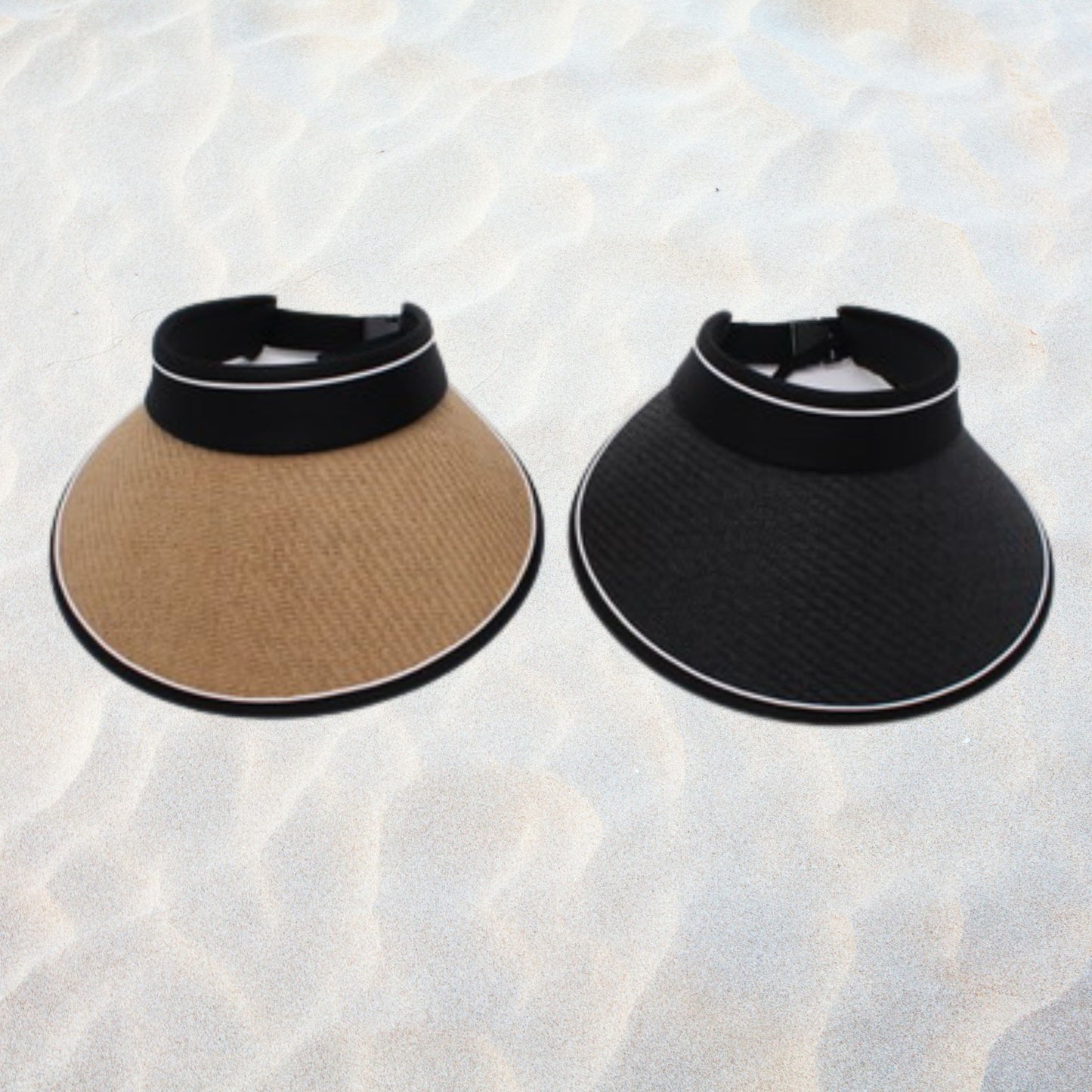 Woven Sun Visor with Black Trim & Adjustable Headband