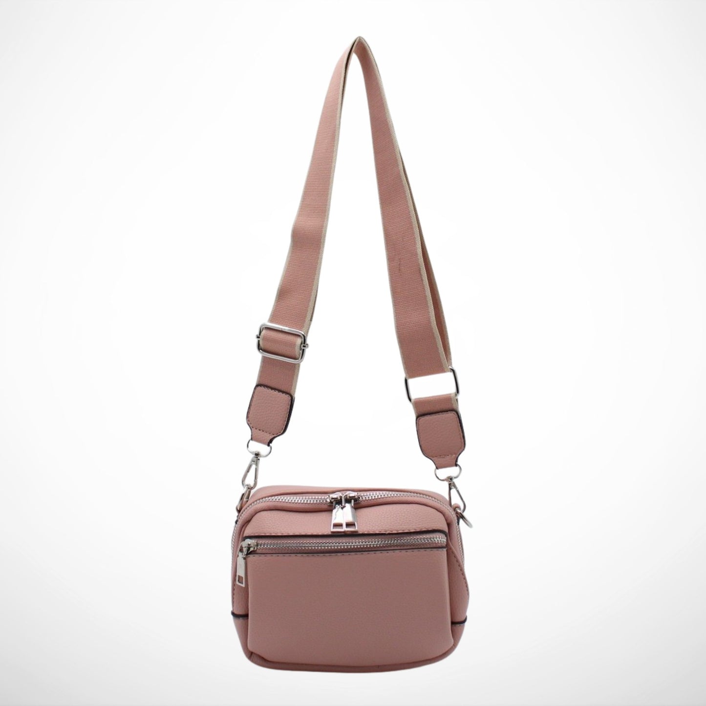 Pink Crossbody with Woven Strap