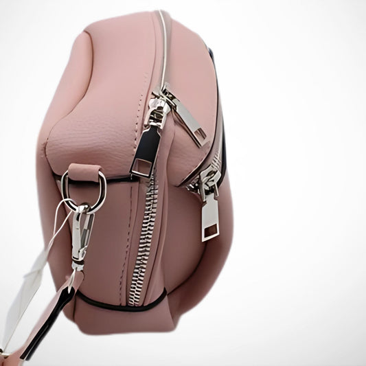 Pink Crossbody with Woven Strap