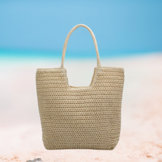 Woven Paper & Straw Shoulder Bag