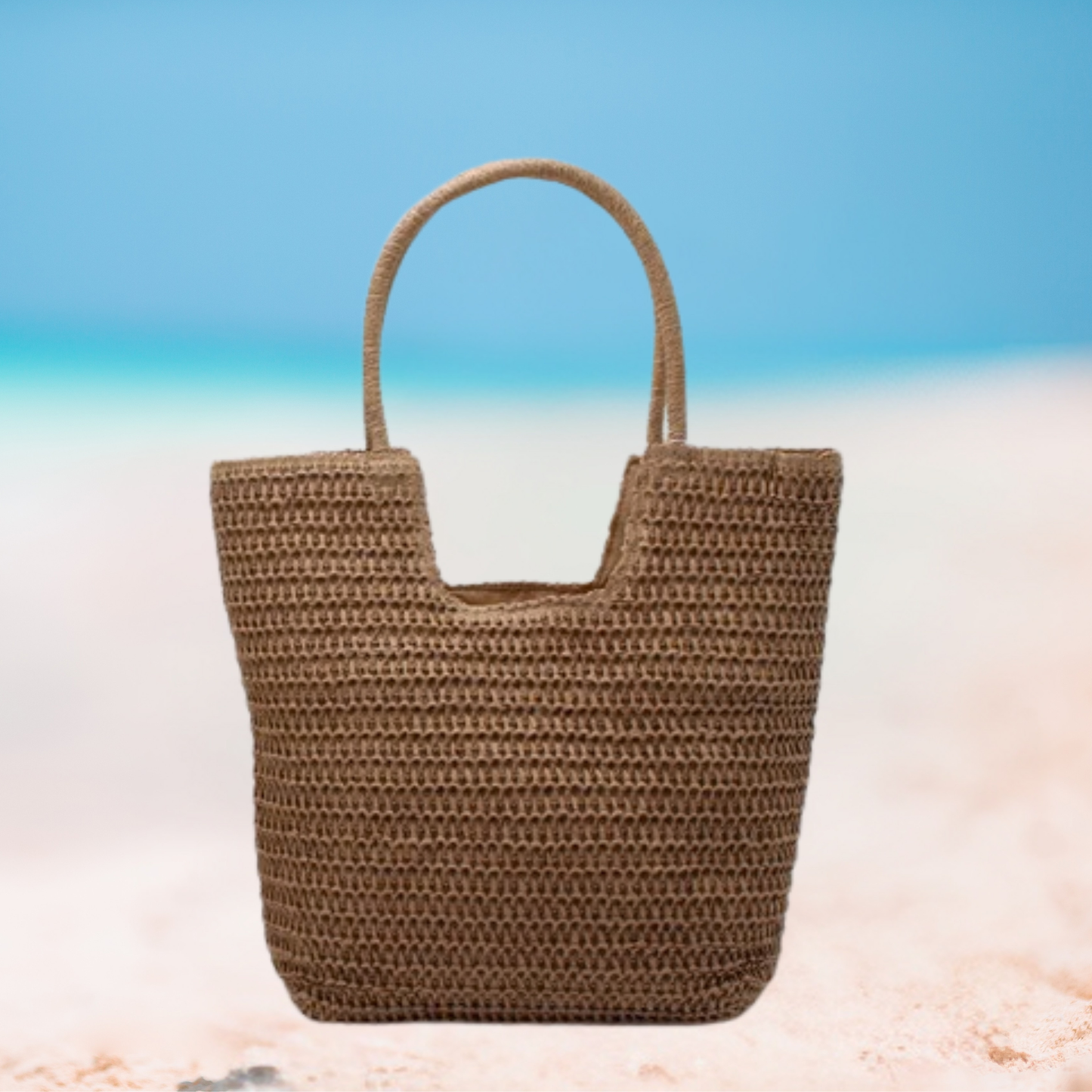 Woven Paper & Straw Shoulder Bag