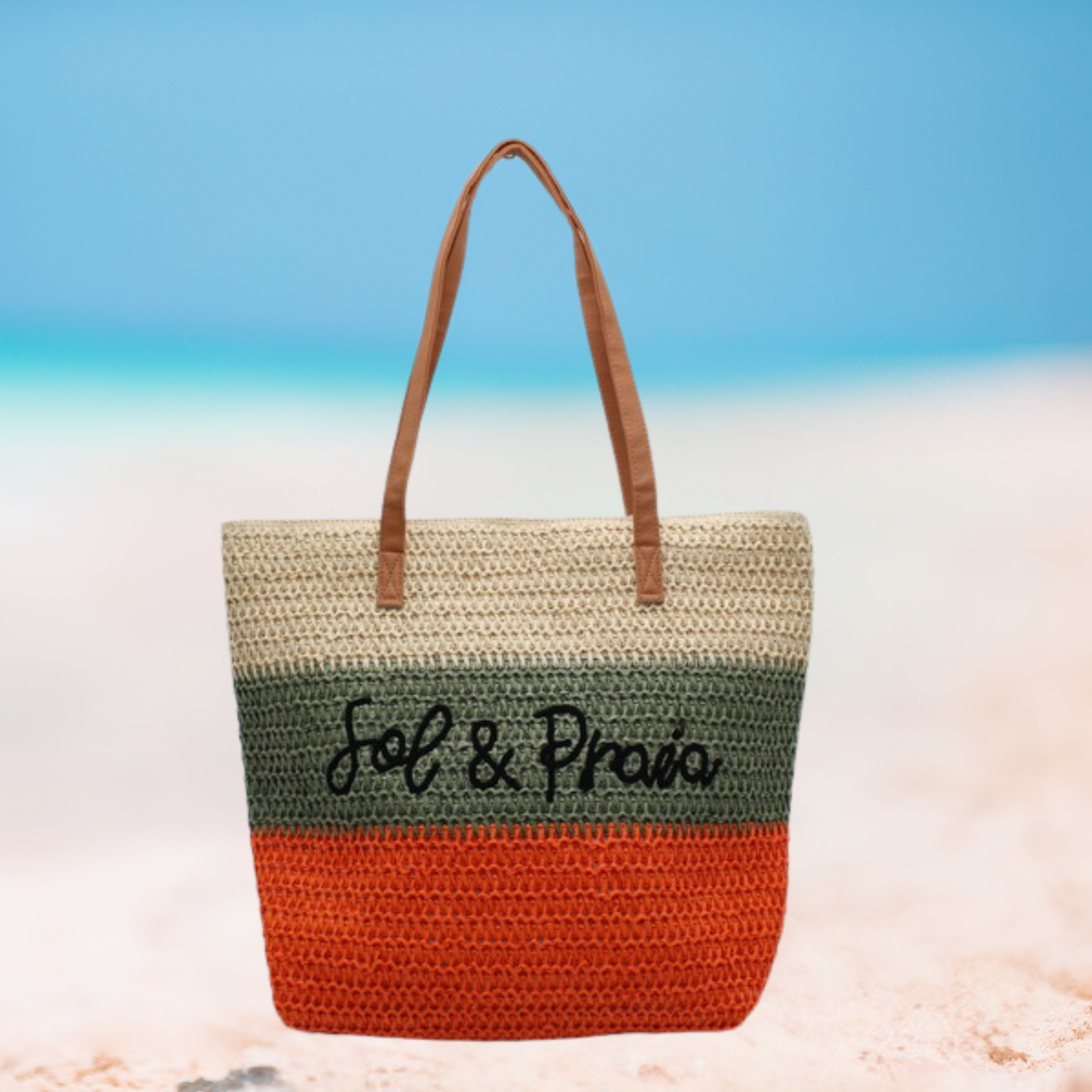 "Sun & Beach" Crochet Woven Tote Bag