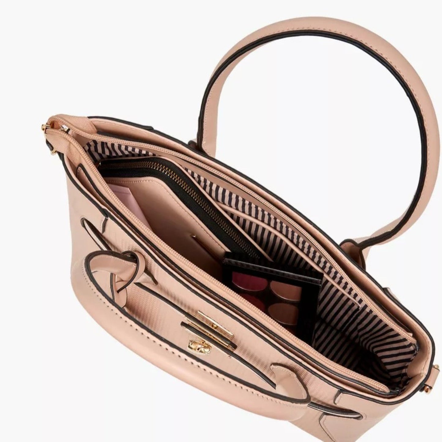 Nude Pink 3 piece Tote Bag Set with Crossbody Bag and Wallet