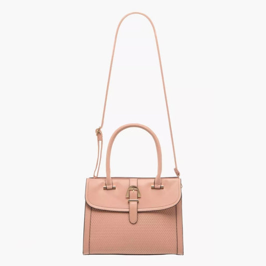 Top Handle tote handbag of high-quality vegan faux leather, with a spacious interior and additional matching shoulder strap | InStyle Fashion HK