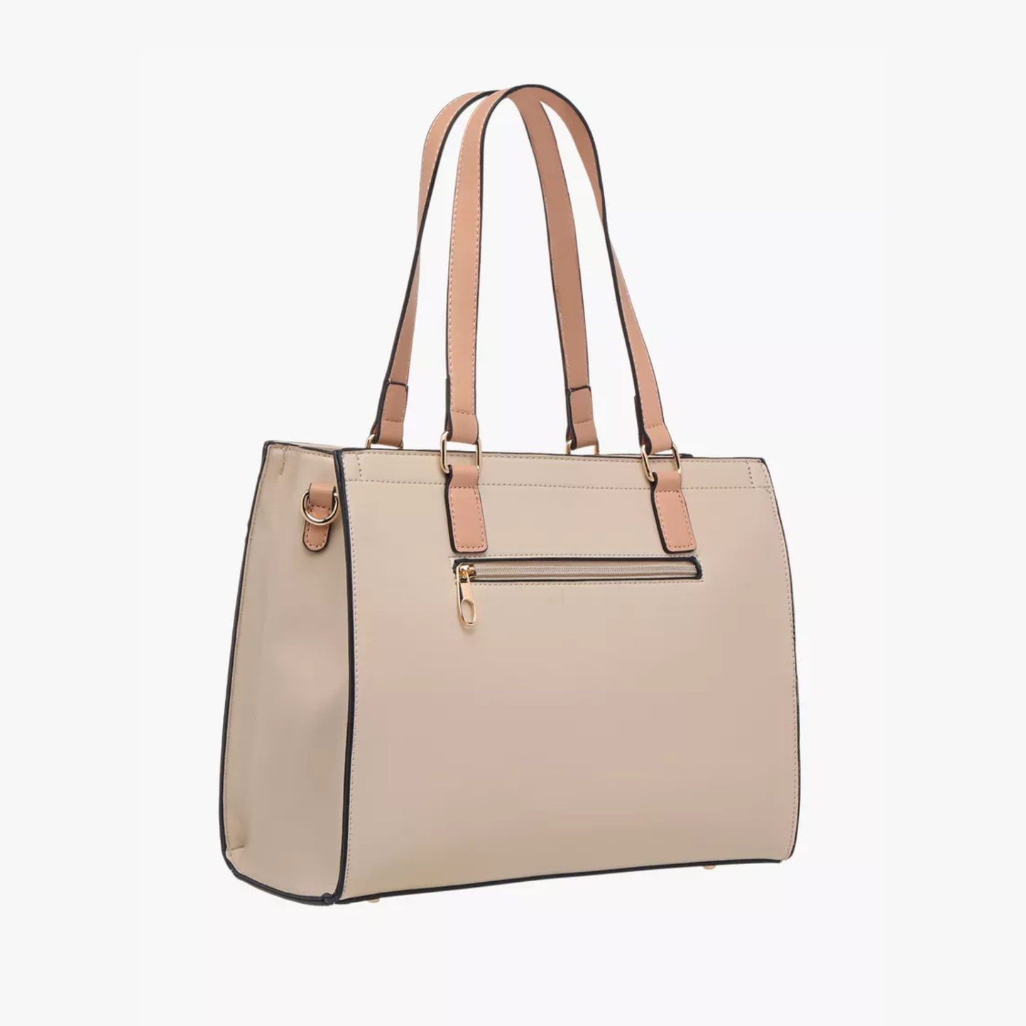 Beige Diamond Quilted Tote at InStyle Fashion HK – quilted texture, tan straps & gold chain for timeless elegance.