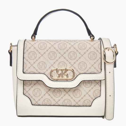 Off White Monogram Printed Satchel Bag with Detachable Strap