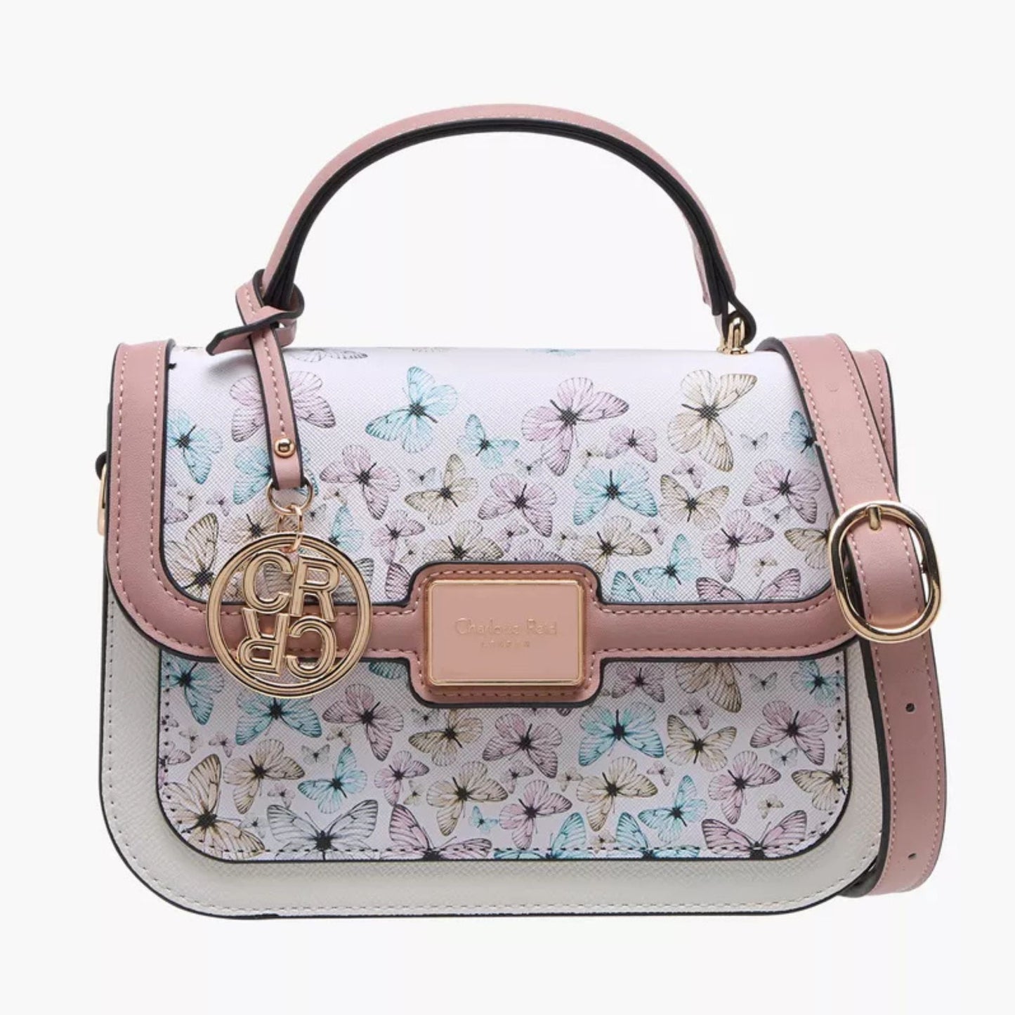 Beige Textured Satchel Bag with Top Handle