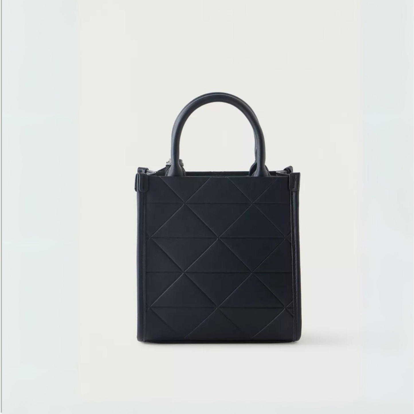 Black Quilted Tote Bag with Double Handles
