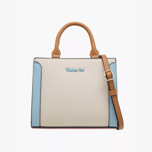 Pastel Tone Tote Bag with Double Handle and Zip Closure