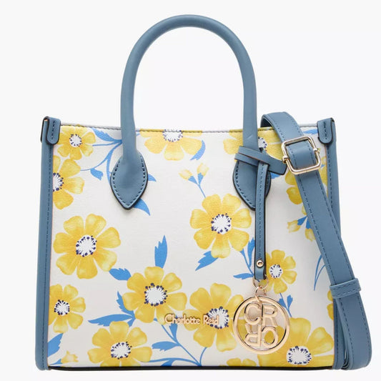 Blue Floral Satchel Bag