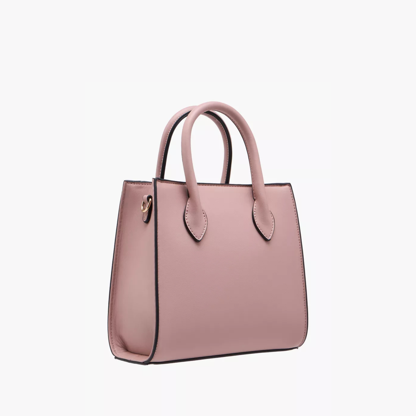 Nude Pink Snake Print Panel Tote Bag with Zip Closure