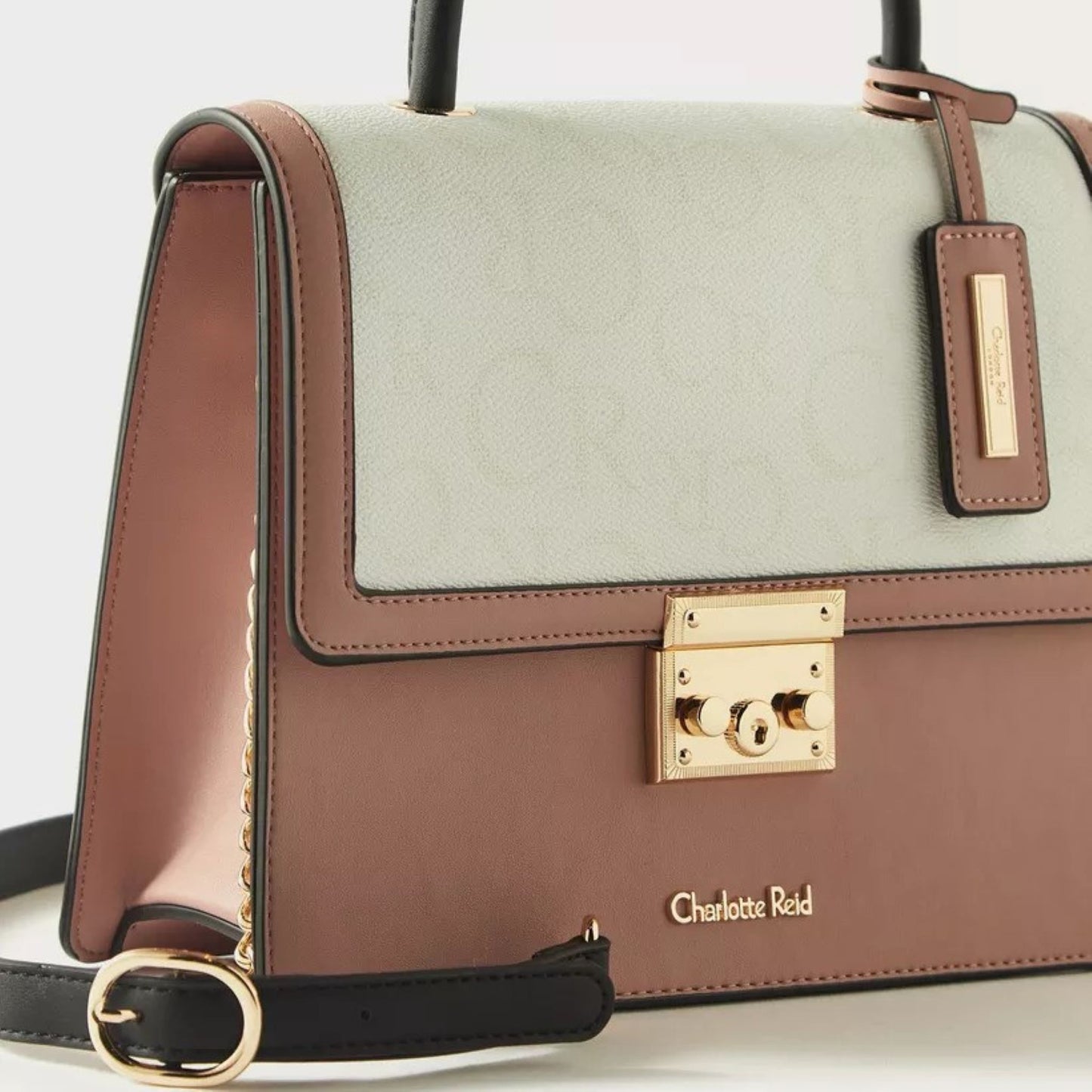 Nude Top Handle Monogram Printed Satchel Tote