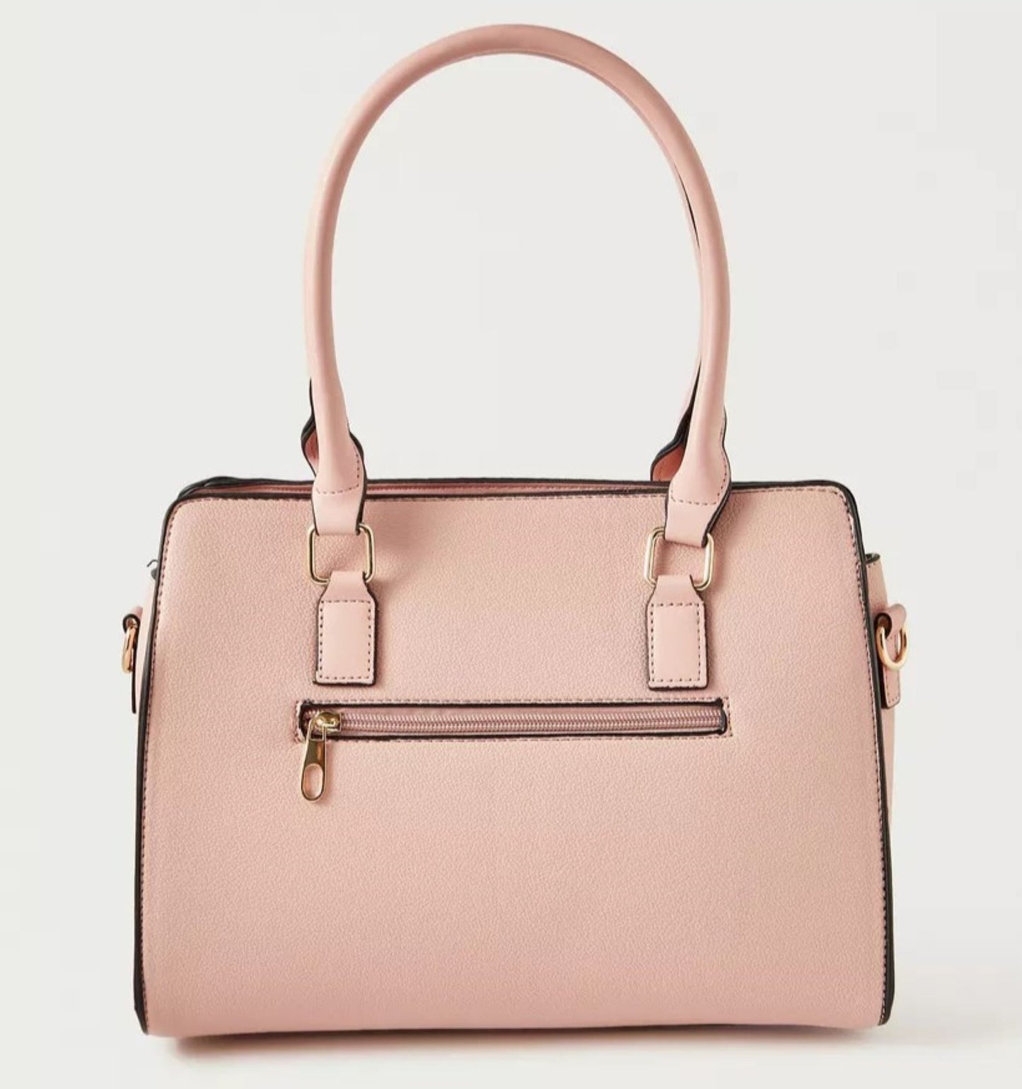 Nude Pink 3 piece Quilted Design Bag Set featuring Flapover Crossbody