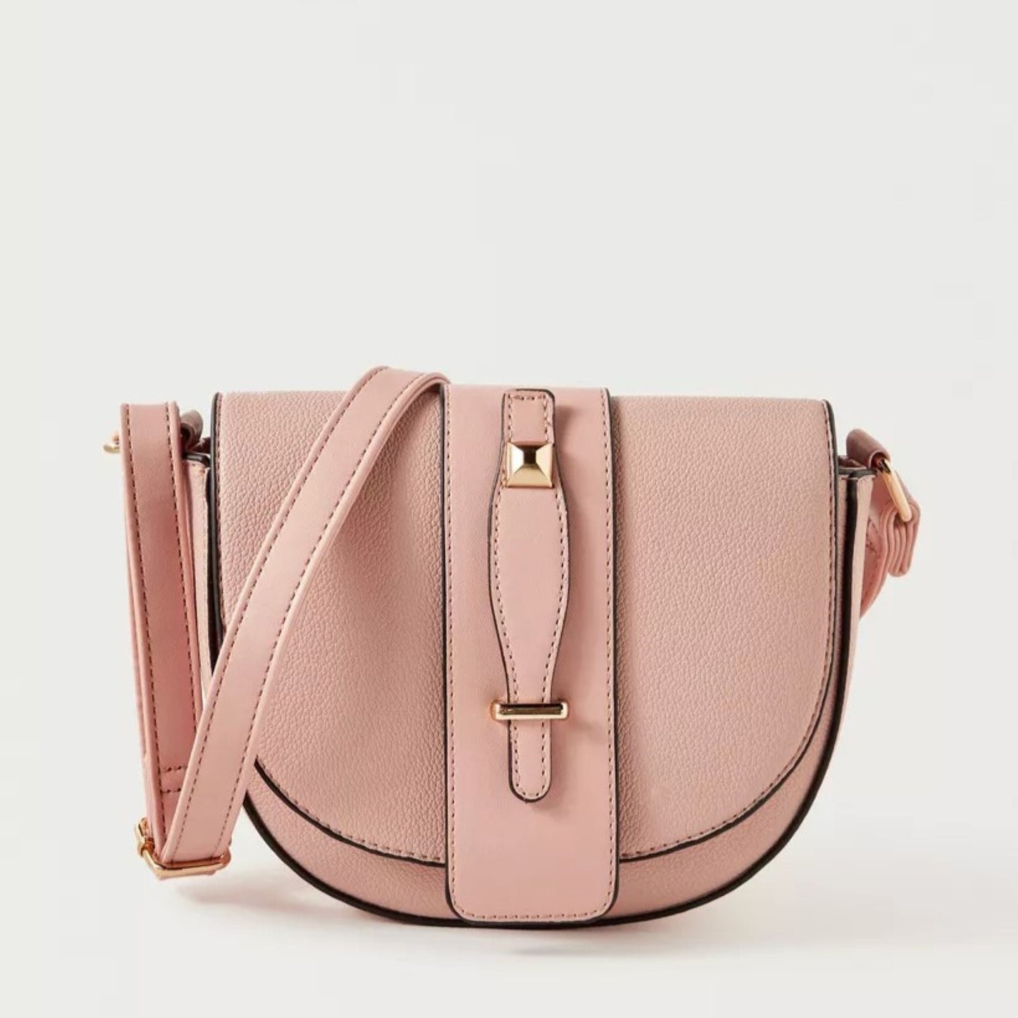 Nude Pink 3 piece Quilted Design Bag Set featuring Flapover Crossbody