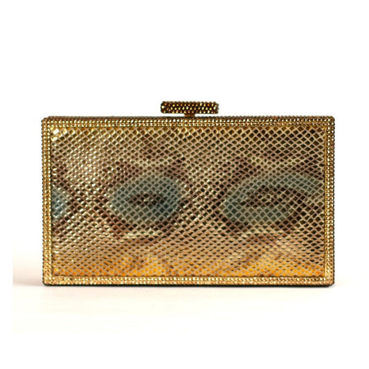Avenue Boxy Clutch in Gold