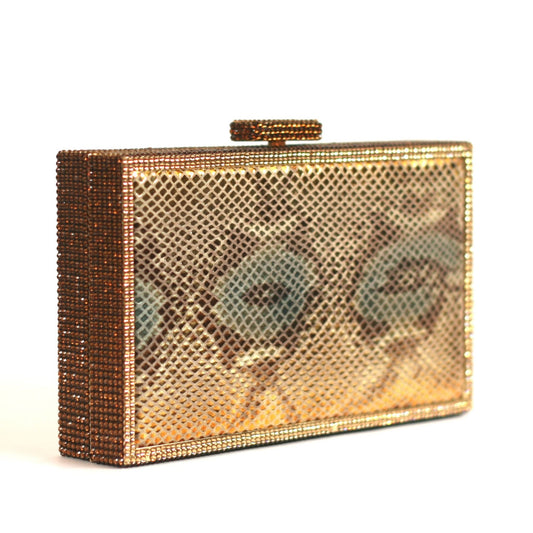 Avenue Boxy Clutch in Gold