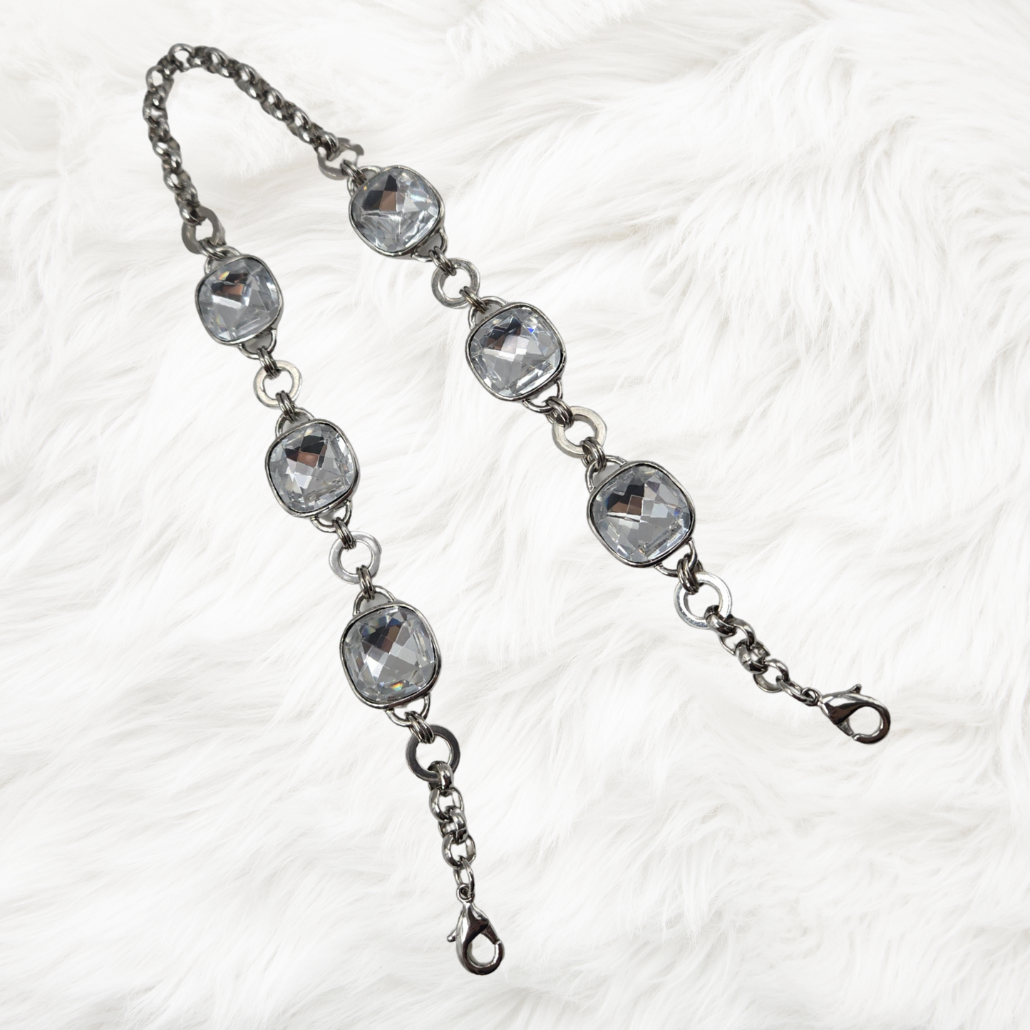 Silver with Crystal Handbag Chain