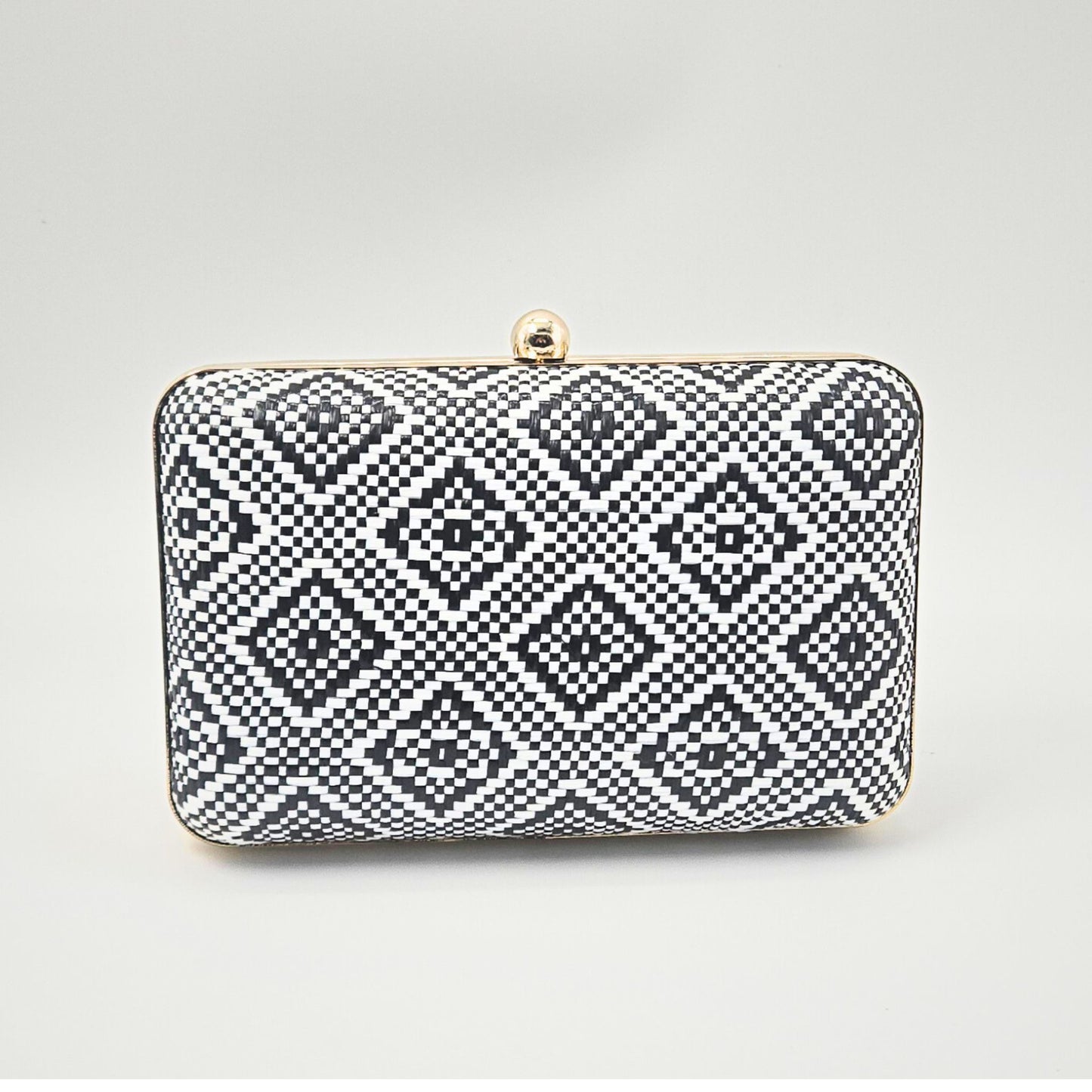 BW Woven Fabric Box Clutch