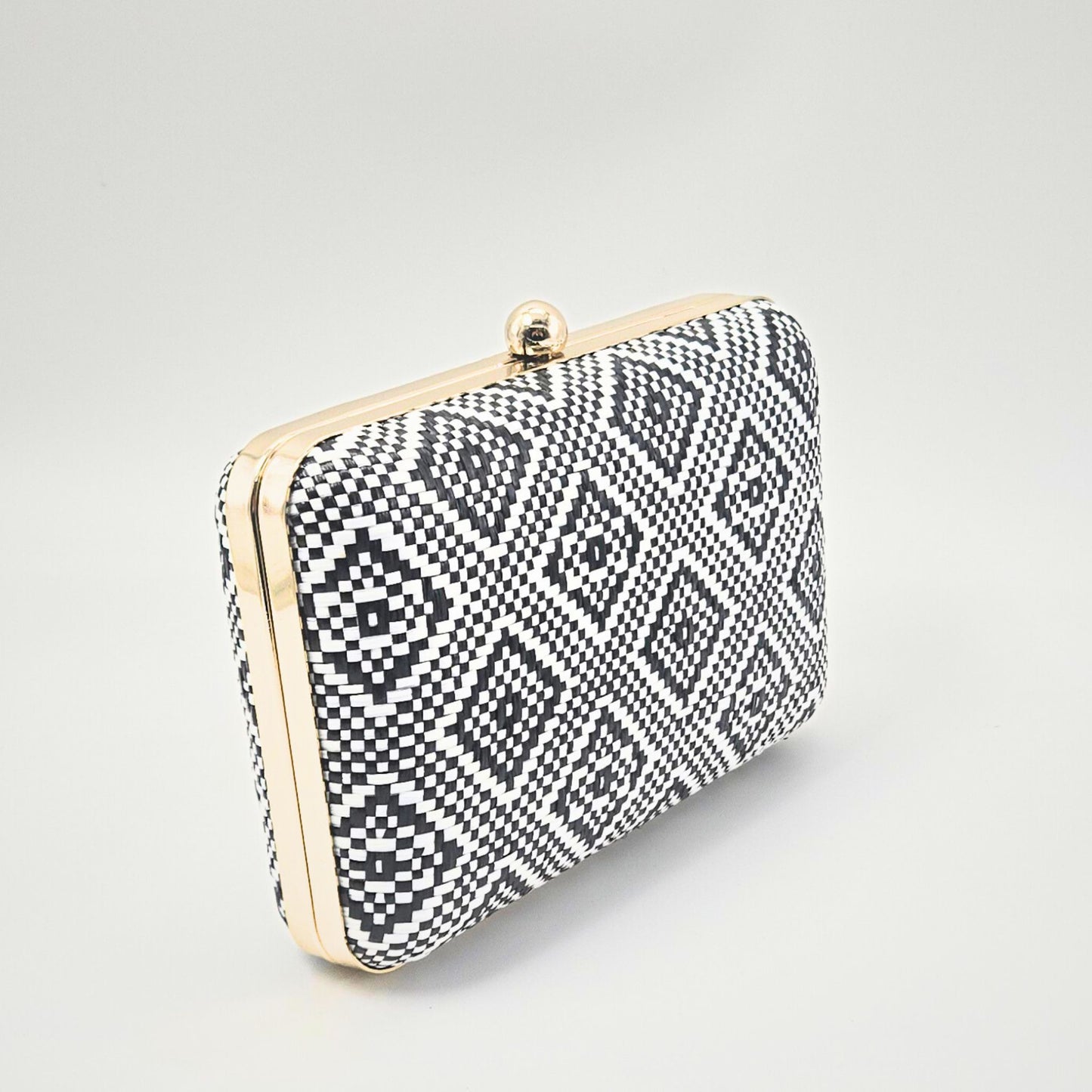 BW Woven Fabric Box Clutch