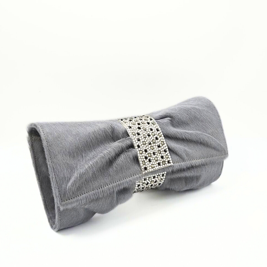 Gray headband with a decorative band on a white background
