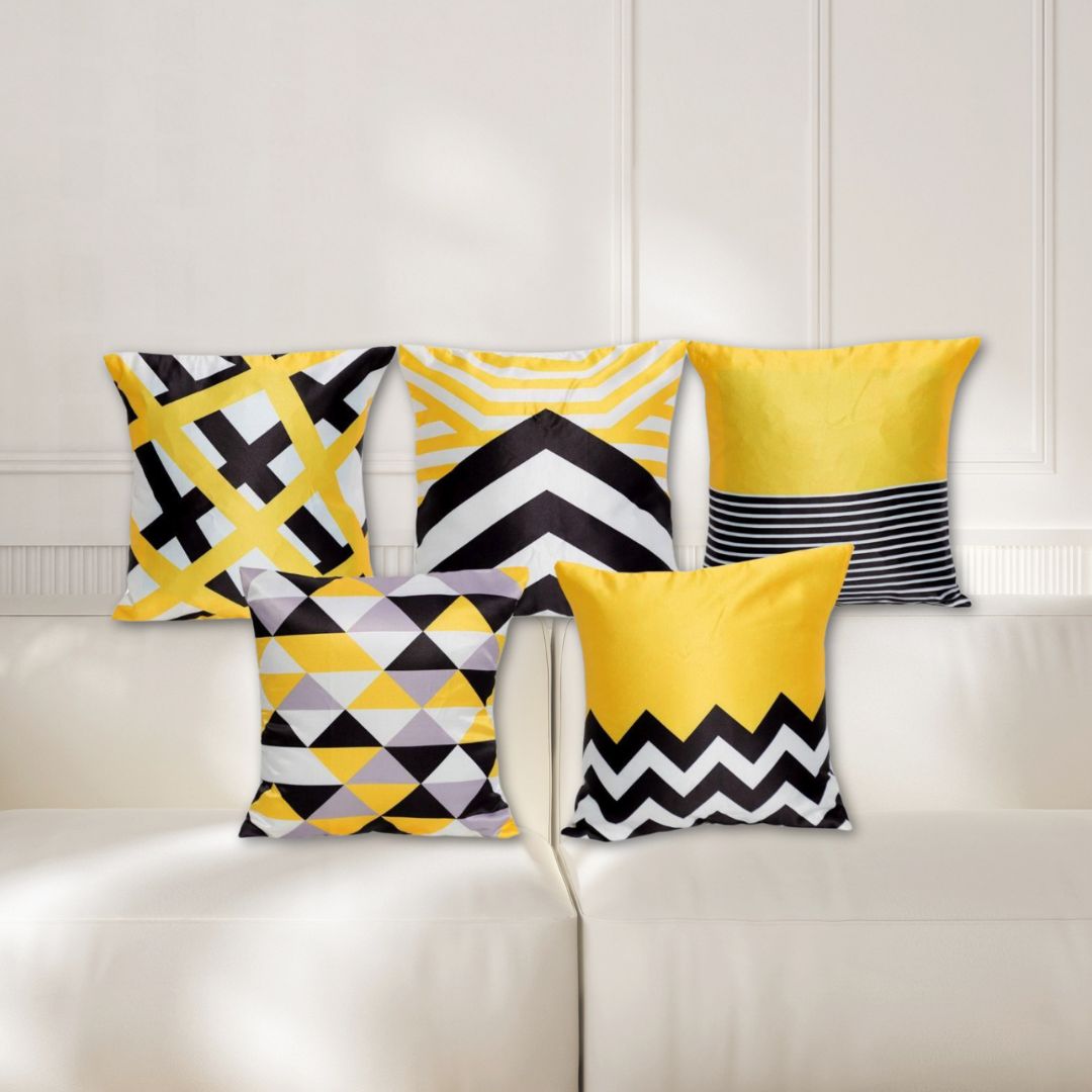 Yellow Black & White Chevron Collection