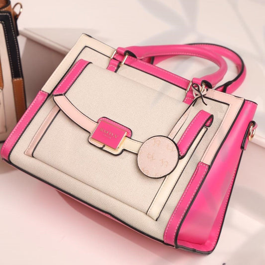 Fuschia Pink Canvas City Bag