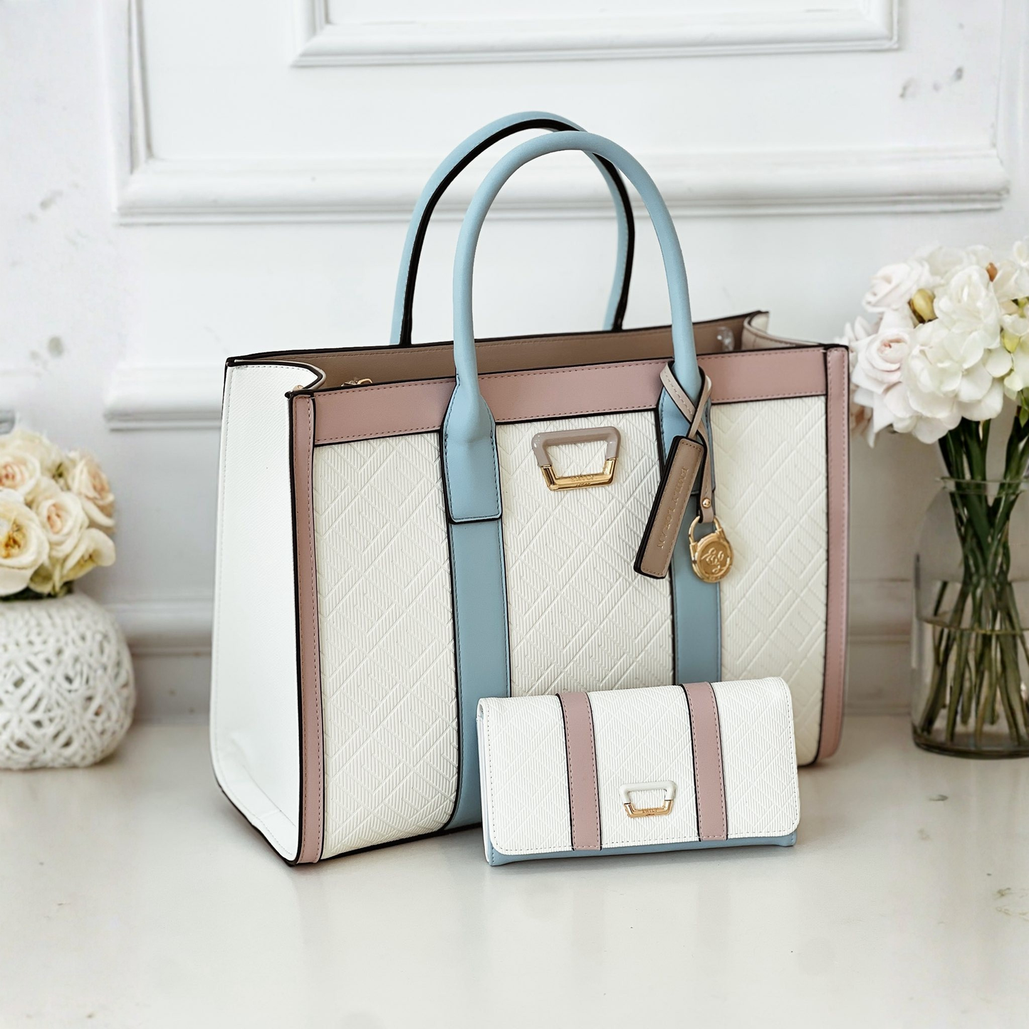 Pastel Urban Monogram Satchel Tote