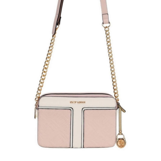 Pink Monogram Embossed Camera Crossbody Bag
