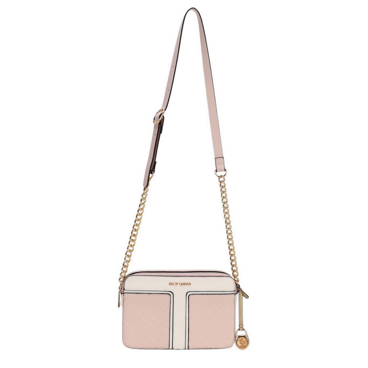 Black Monogram Embossed Camera Crossbody Bag