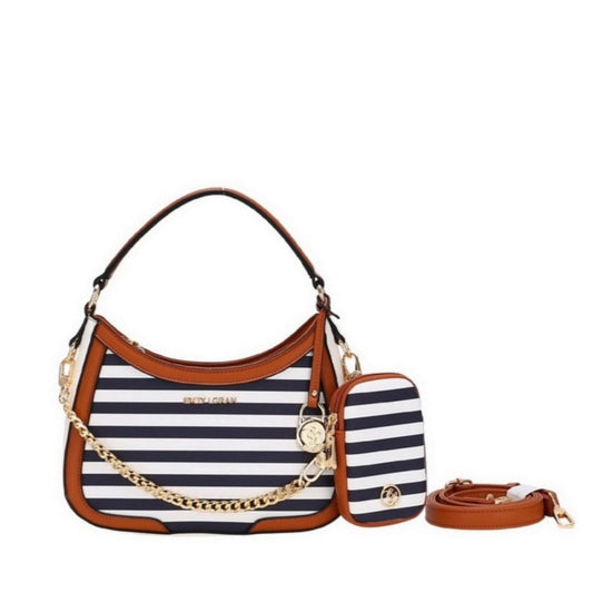 Striped Mini Hobo with Pouch