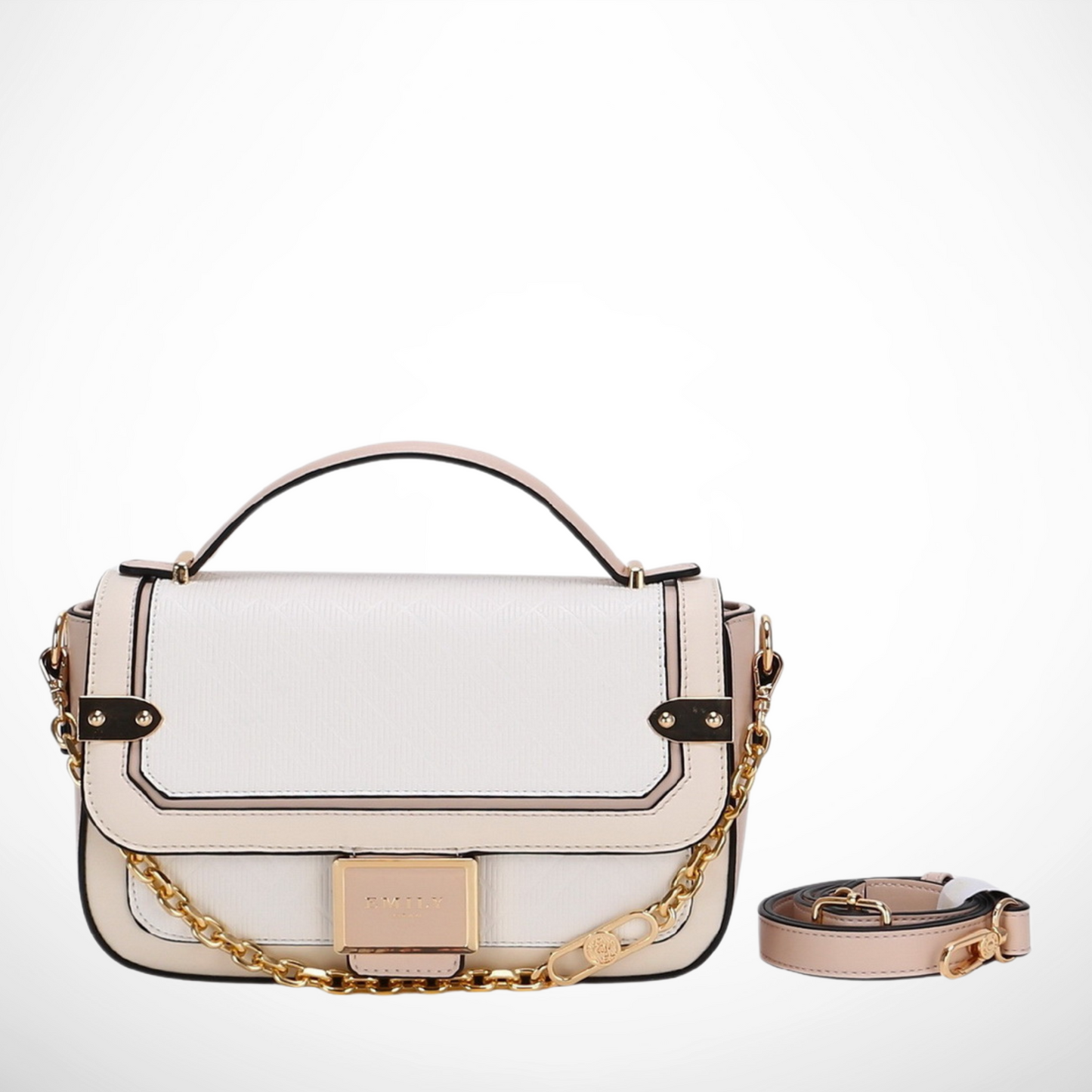 Pink Small Satchel with Chunky Chain
