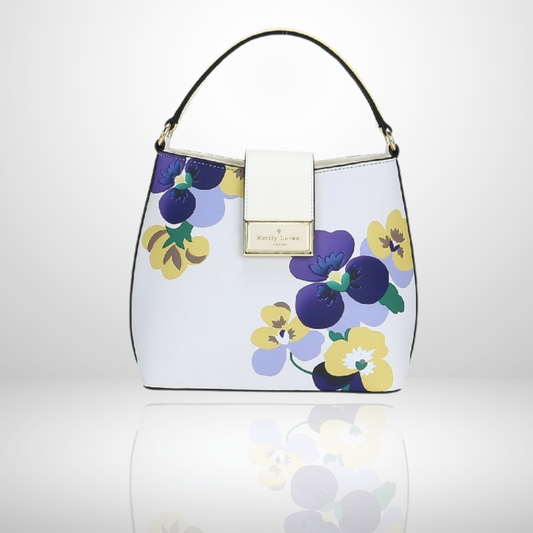 Queenie Floral Top Handle Handbag in White