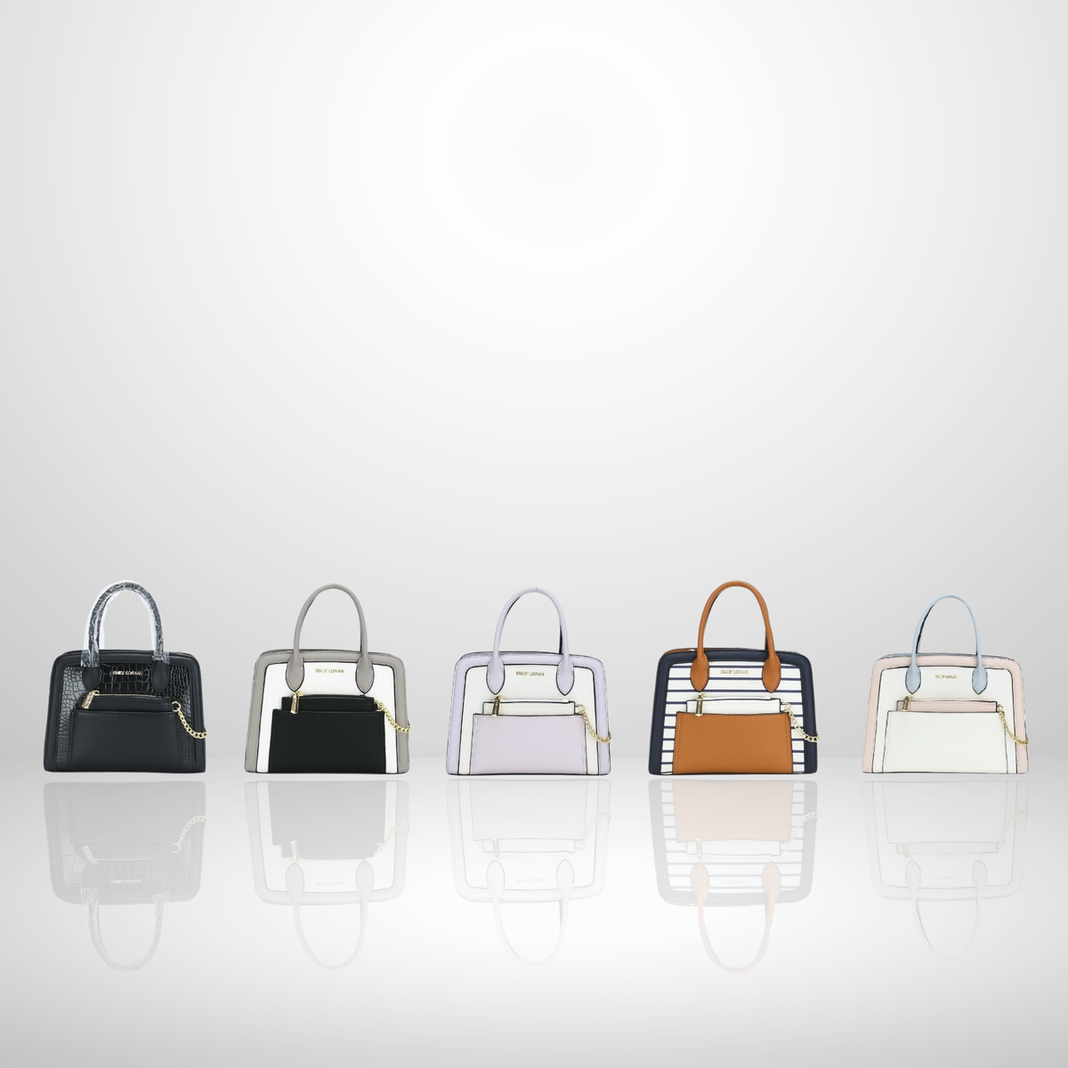 Ursula Structured Top Handle Handbag in Stripes