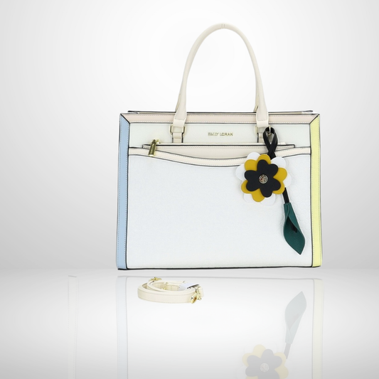 Large Floral Charm Tote Bag