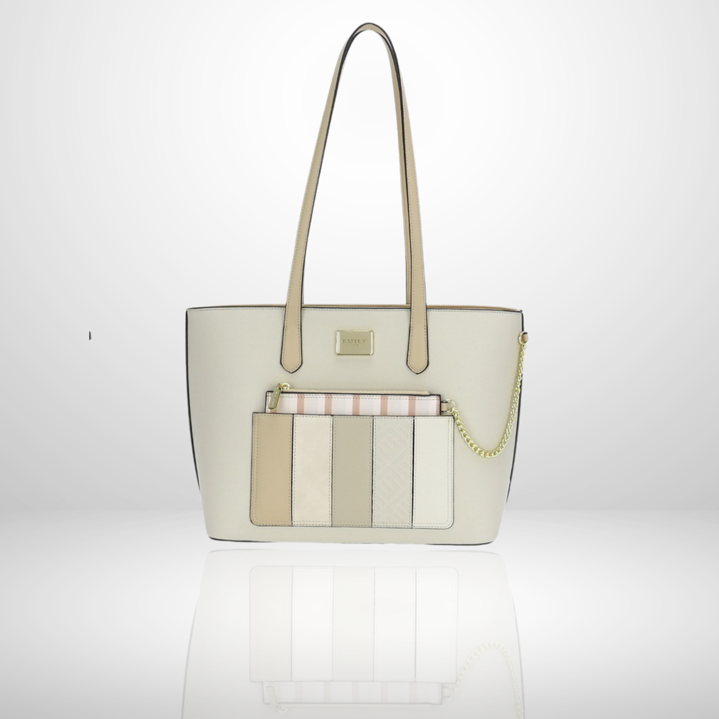 Large Front Pocket Tote Bag with Removable Pouch
