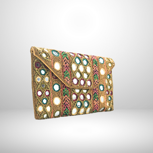 Multicolour Mirrored Embroidered Bag