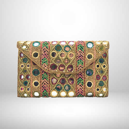 Multicolour Mirrored Embroidered Bag