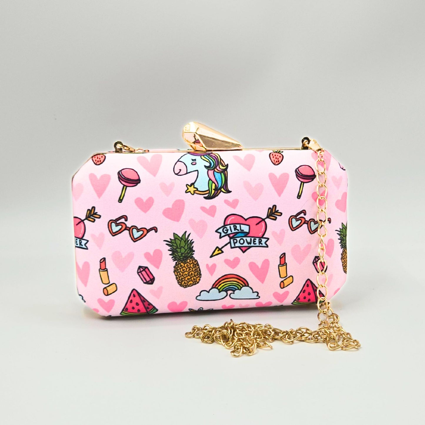 Girly Fabric Box Clutch