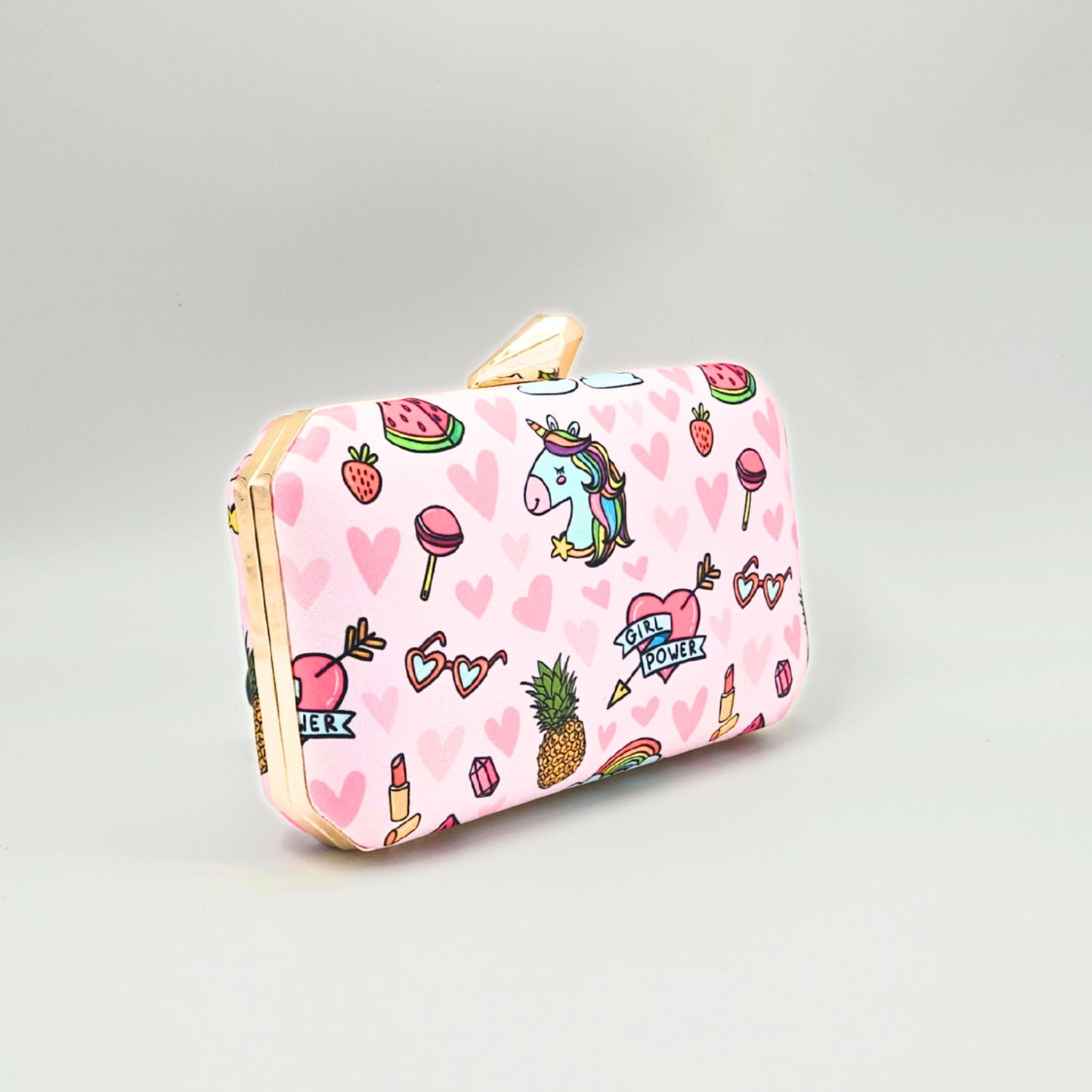 Girly Fabric Box Clutch