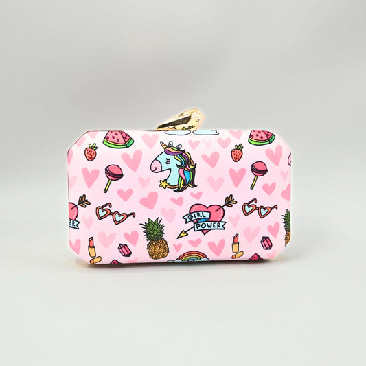 Girly Fabric Box Clutch