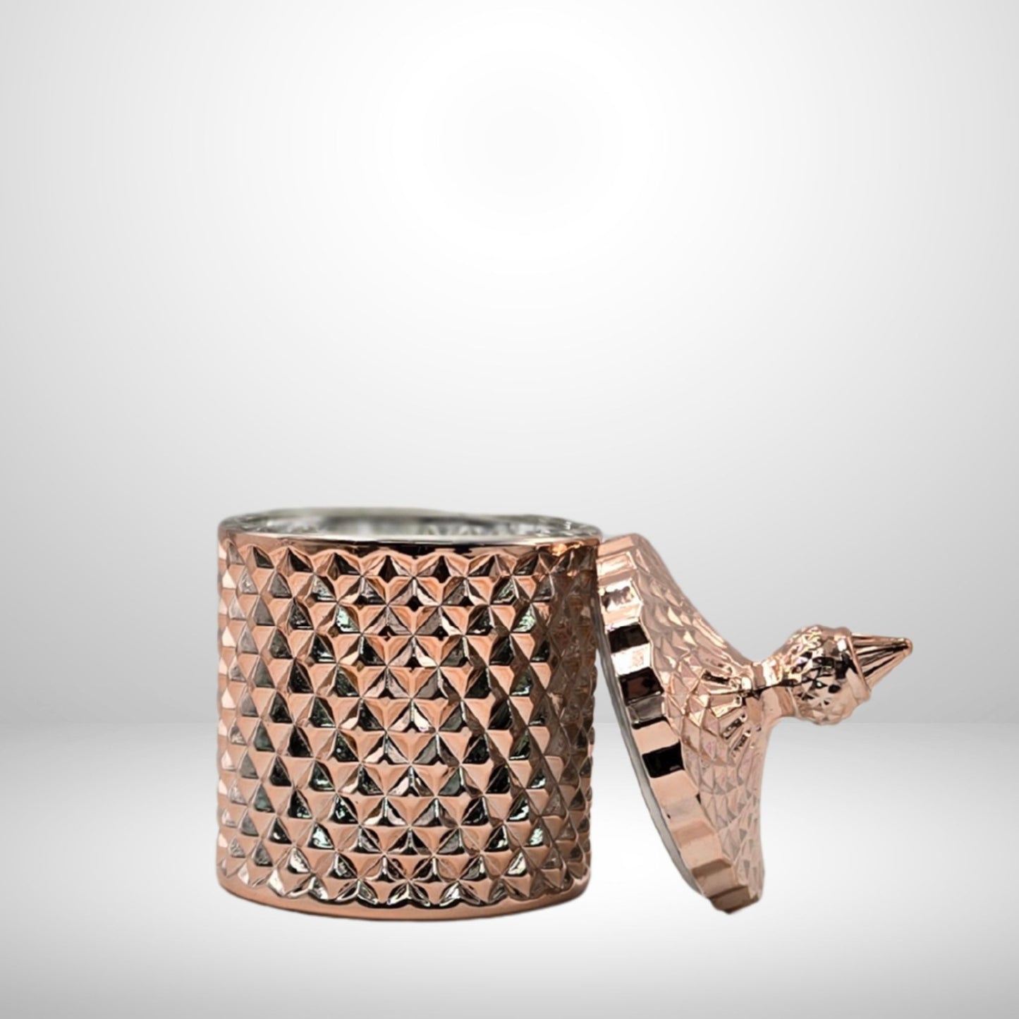 Electroplated Crystal Jar in Rose Gold