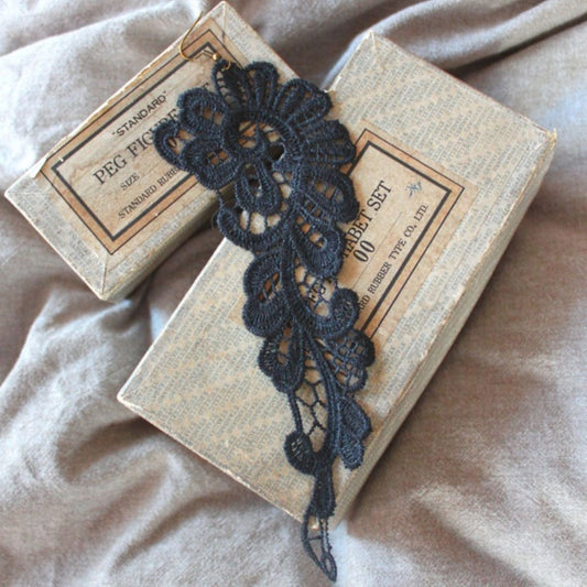 Norwegian Wood Lace Earrings in Black