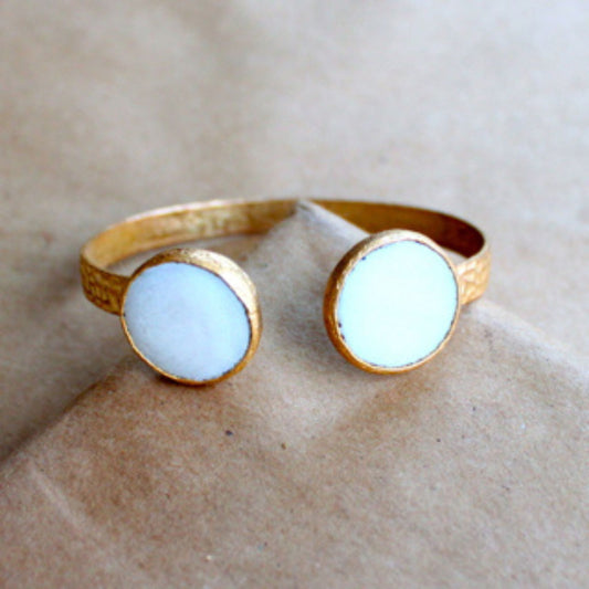 The Bahiti Oval Cuff in Pearl