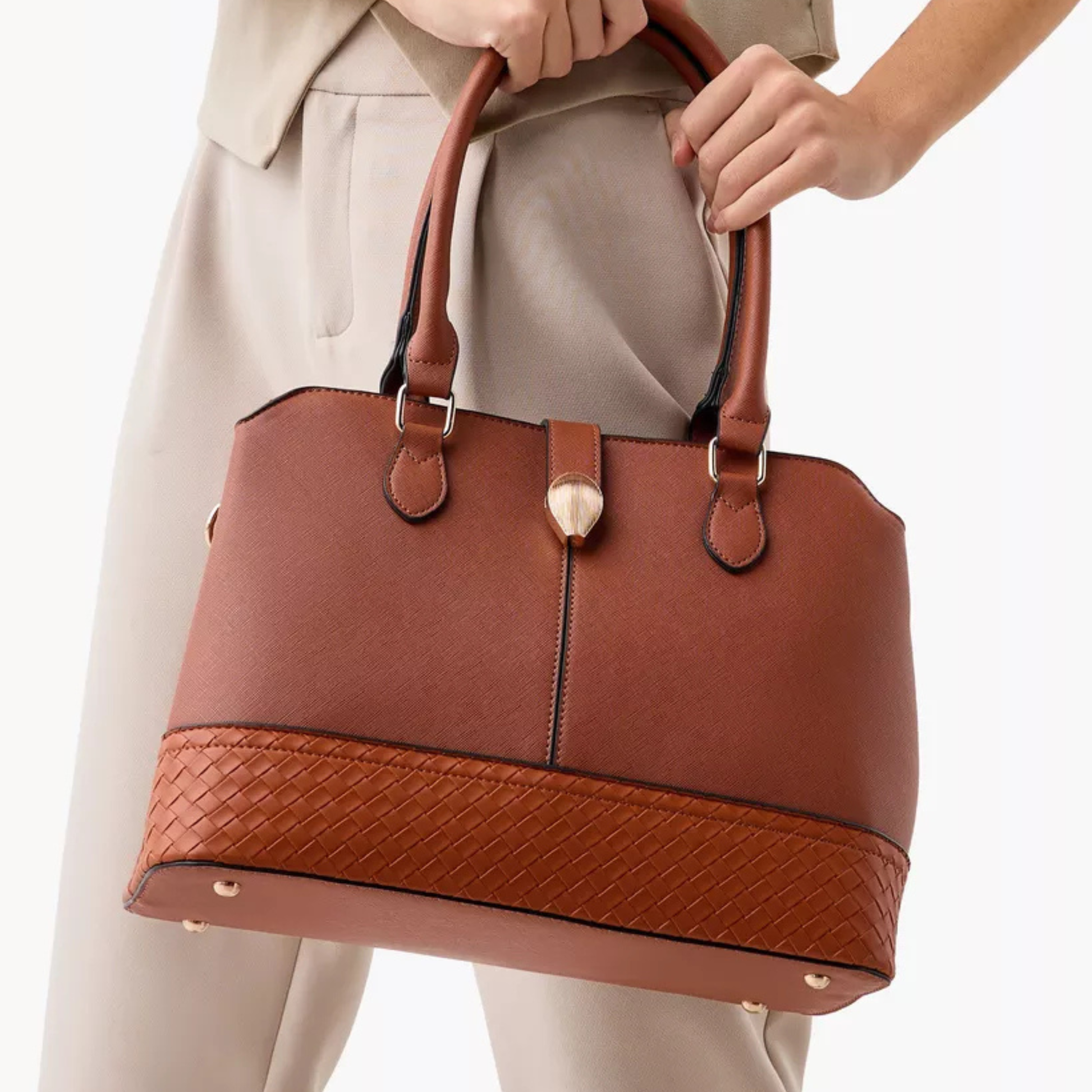 brown handbag set HK, 3-in-1 tote wallet crossbody, stylish bags Hong Kong