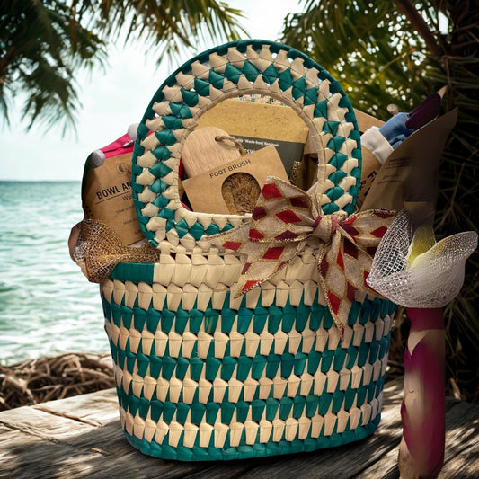 Panama Palm Leaf Woven Basket Small