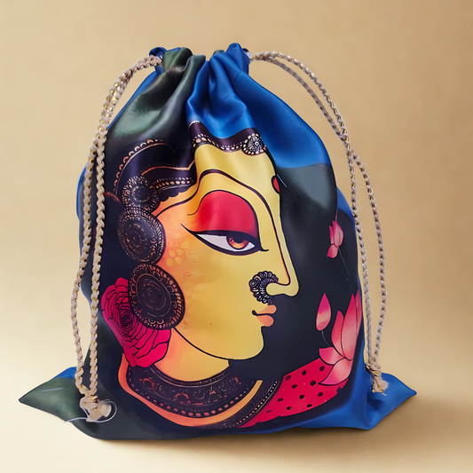 Printed Fabric Drawstring Pouch