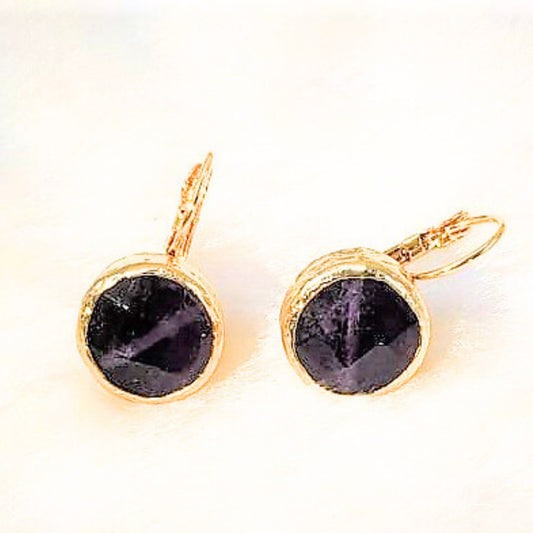 Divine Moon Earrings (Small) in Purple Amethyst