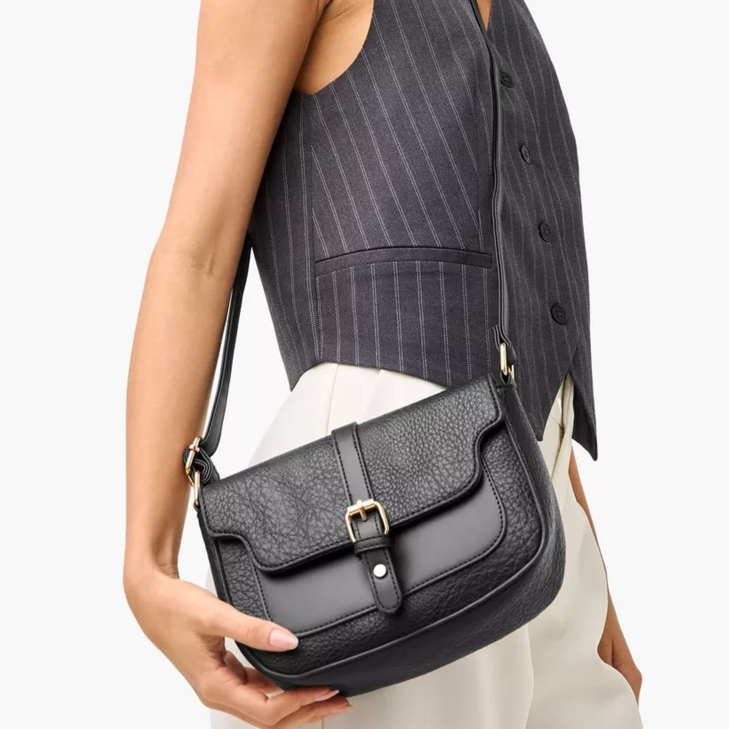 Black 3 piece Tote Bag Set with Crossbody Bag and Wallet