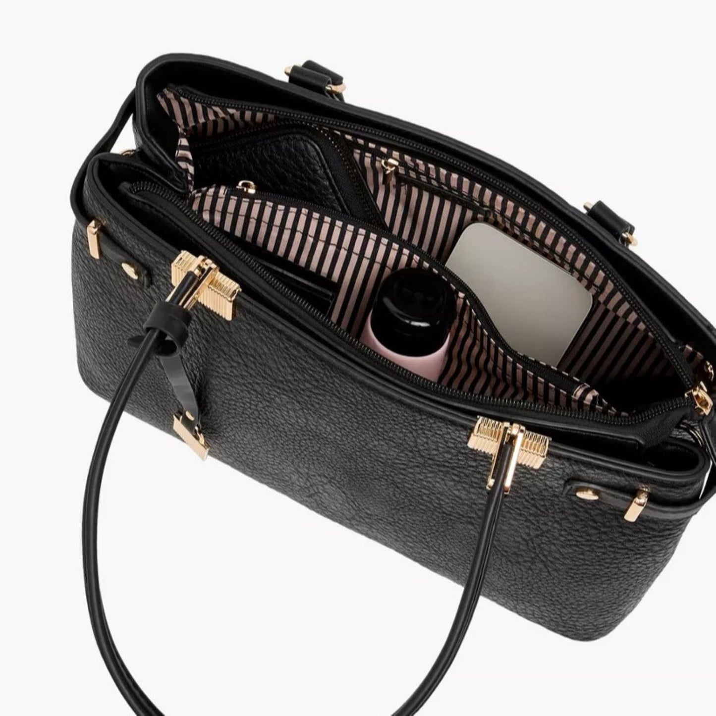 Black 3 piece Tote Bag Set with Crossbody Bag and Wallet