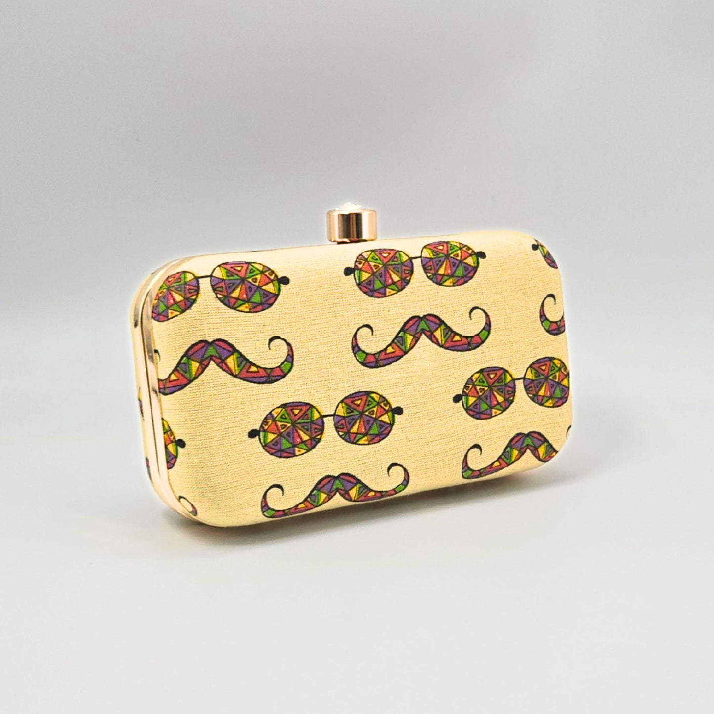 Specs & Taches Fabric Box Clutch